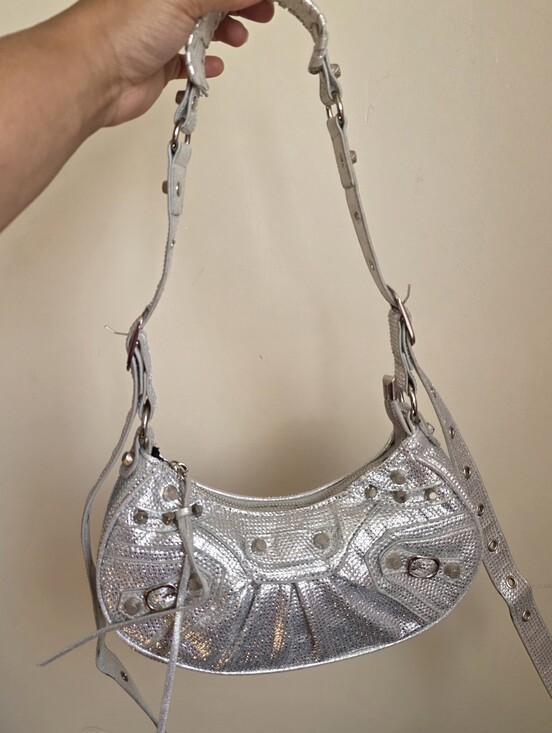 Handbags - Silver Rhinestone Shoulder Bag - Women